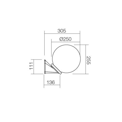 Redo 9873 - Applique murale d'extérieur SFERA 1xE27/42W/230V IP44 blanc