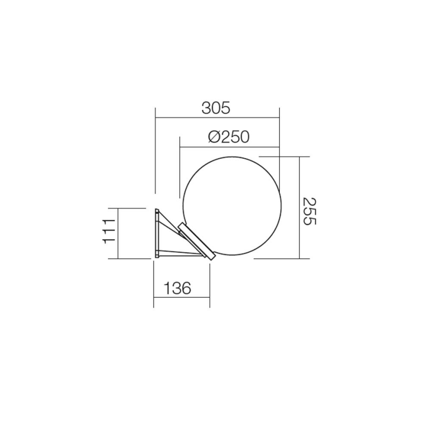 Redo 9873 - Applique murale d'extérieur SFERA 1xE27/42W/230V IP44 blanc