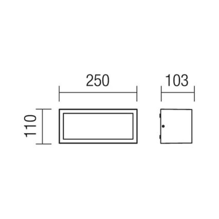 Redo 9896 - Applique murale d'extérieur BRICK 1xE27/23W/230V IP54 grise