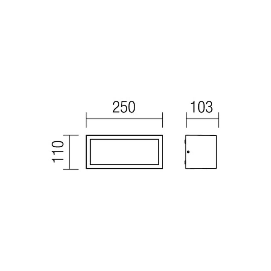 Redo 9896 - Applique murale d'extérieur BRICK 1xE27/23W/230V IP54 grise
