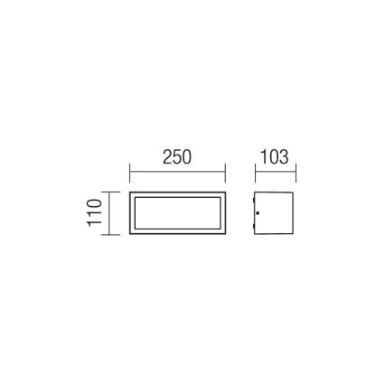 Redo 9897 - Applique murale extérieur BRICK 1xE27/23W/230V IP54