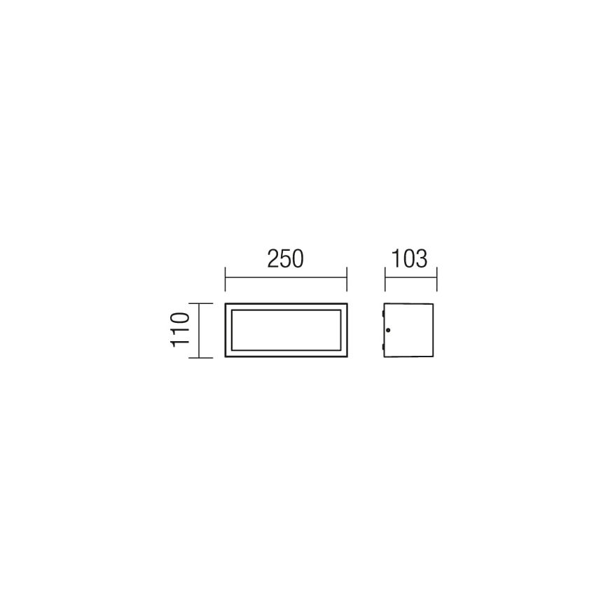 Redo 9897 - Applique murale extérieur BRICK 1xE27/23W/230V IP54