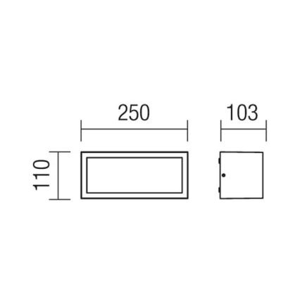 Redo 9899 - Applique murale extérieur BRICK 1xE27/23W/230V IP54