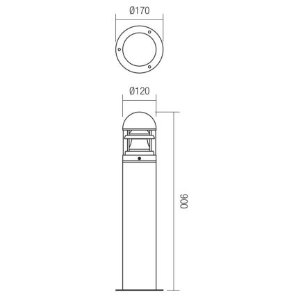 Redo 9945 - Lampadaire extérieur ARGO 1xE27/42W/230V IP54