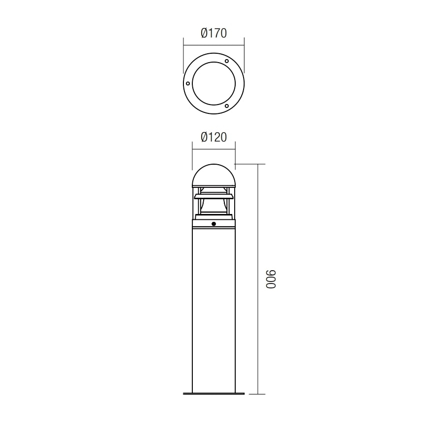 Redo 9946 - Lampadaire extérieur ARGO 1xE27/42W/230V IP54 marron