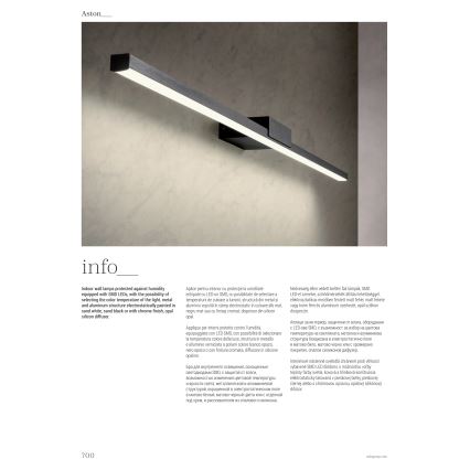 Redo01-3269 - Éclairage de miroir salle de bain ASTON LED/12W/230V 60 cm CRI 90 IP44 chrome brillant