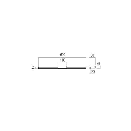 Redo01-3269 - Éclairage de miroir salle de bain ASTON LED/12W/230V 60 cm CRI 90 IP44 chrome brillant