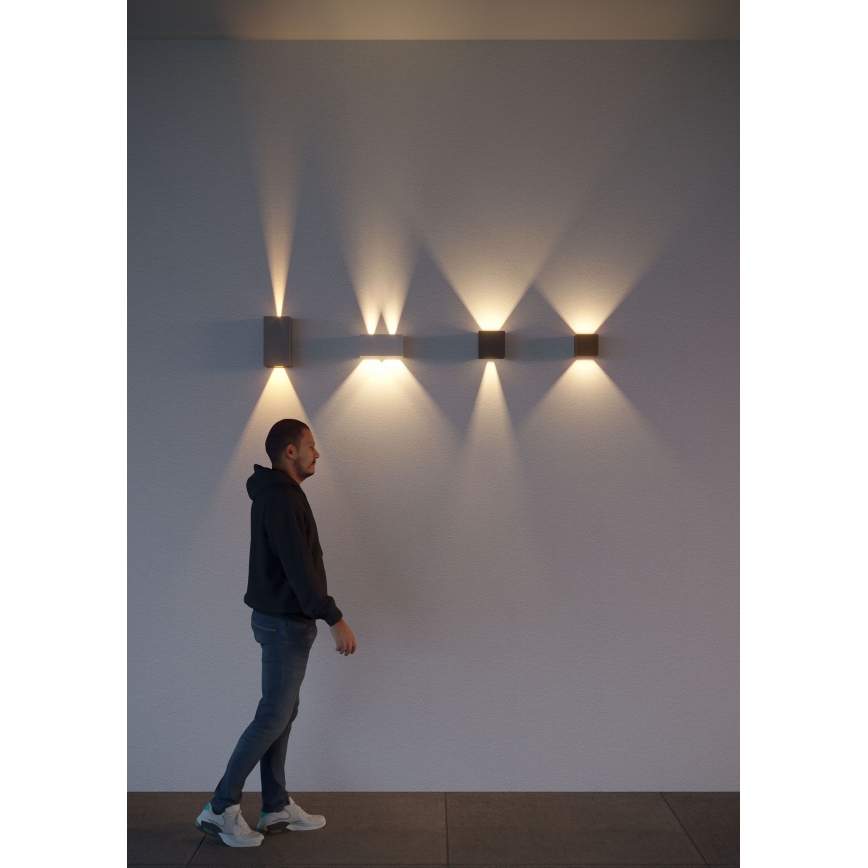 Redo 90568 - Applique murale extérieure VARY 2xLED/10W/230V 4000K IP54 anthracite