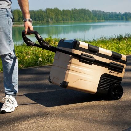 Réfrigérateur de voyage avec écran LCD 39 l 230V/12V/24V marron