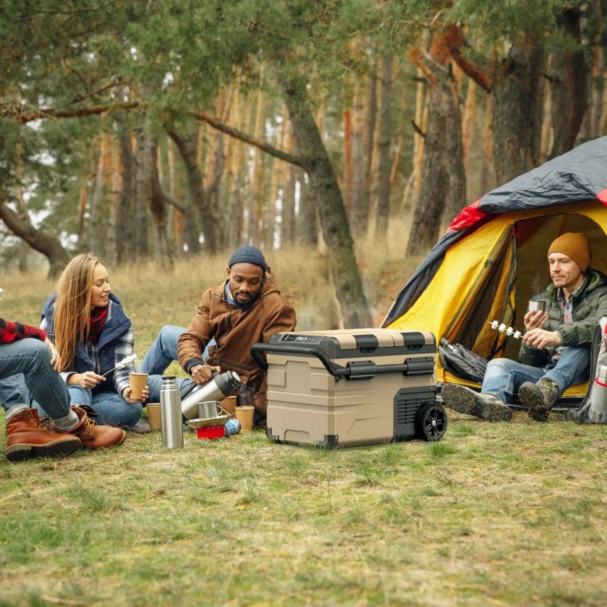Réfrigérateur de voyage avec écran LCD 39 l 230V/12V/24V marron