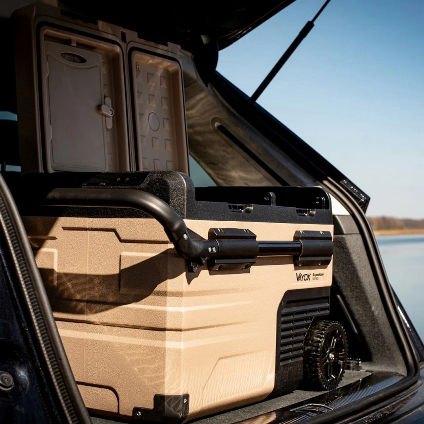 Réfrigérateur de voyage avec écran LCD 39 l 230V/12V/24V marron