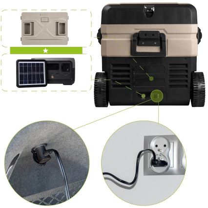 Réfrigérateur de voyage avec écran LCD 39 l 230V/12V/24V marron