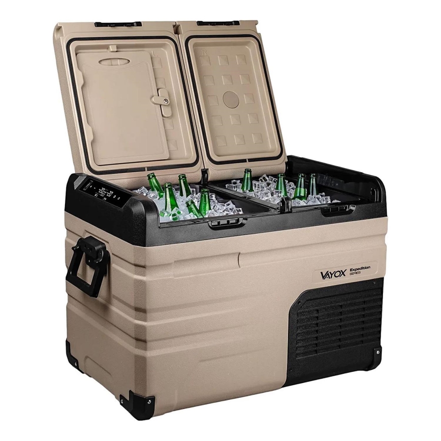 Réfrigérateur de voyage avec écran LCD 39 l 230V/12V/24V marron