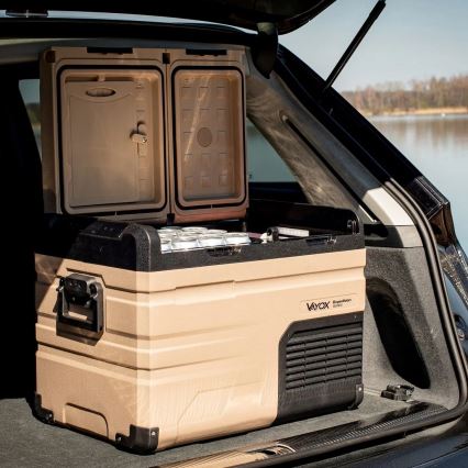 Réfrigérateur de voyage avec écran LCD 39 l 230V/12V/24V marron