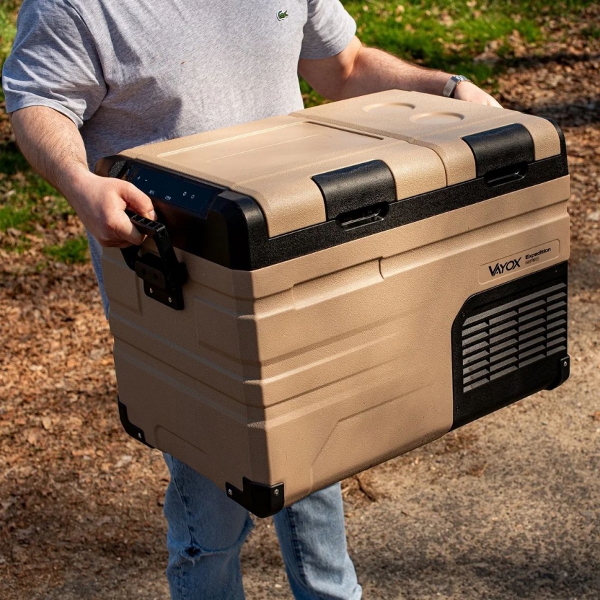 Réfrigérateur de voyage avec écran LCD 39 l 230V/12V/24V marron