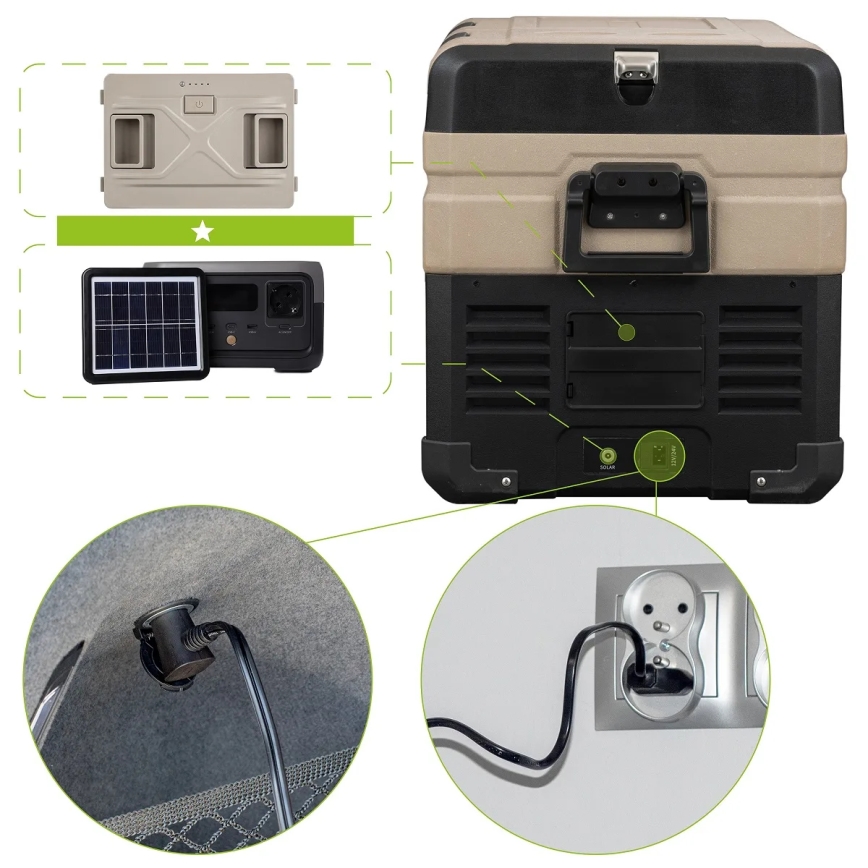 Réfrigérateur de voyage avec écran LCD 39 l 230V/12V/24V marron