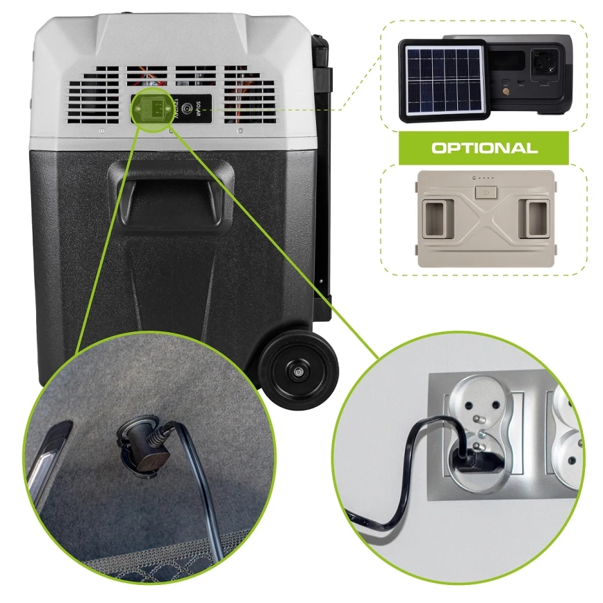 Réfrigérateur de voyage avec écran LCD 40 l 230V/12V/24V noir