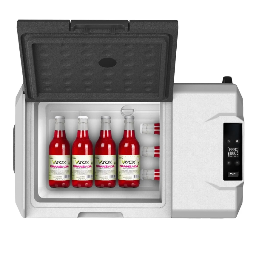 Réfrigérateur de voyage avec écran LCD 40 l 230V/12V/24V noir