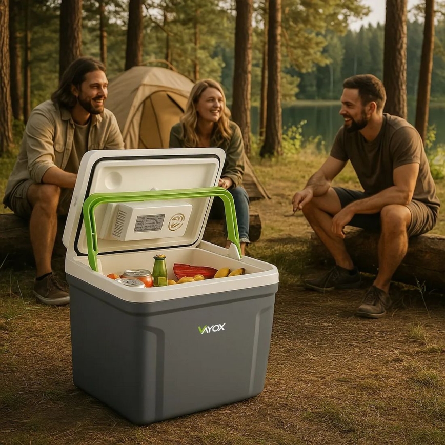 Réfrigérateur de voyage avec fonction de chauffage 27 l 230V/12V/24V gris