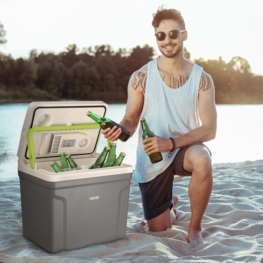 Réfrigérateur de voyage avec fonction de chauffage 27 l 230V/12V/24V gris