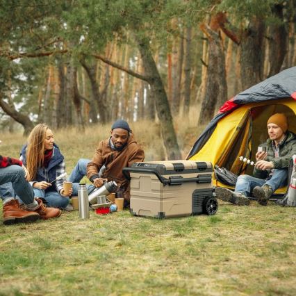 Réfrigérateur portable de voiture avec écran LCD 39 l 230V/12V/24V marron