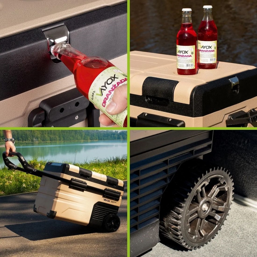 Réfrigérateur portable de voiture avec écran LCD 39 l 230V/12V/24V marron