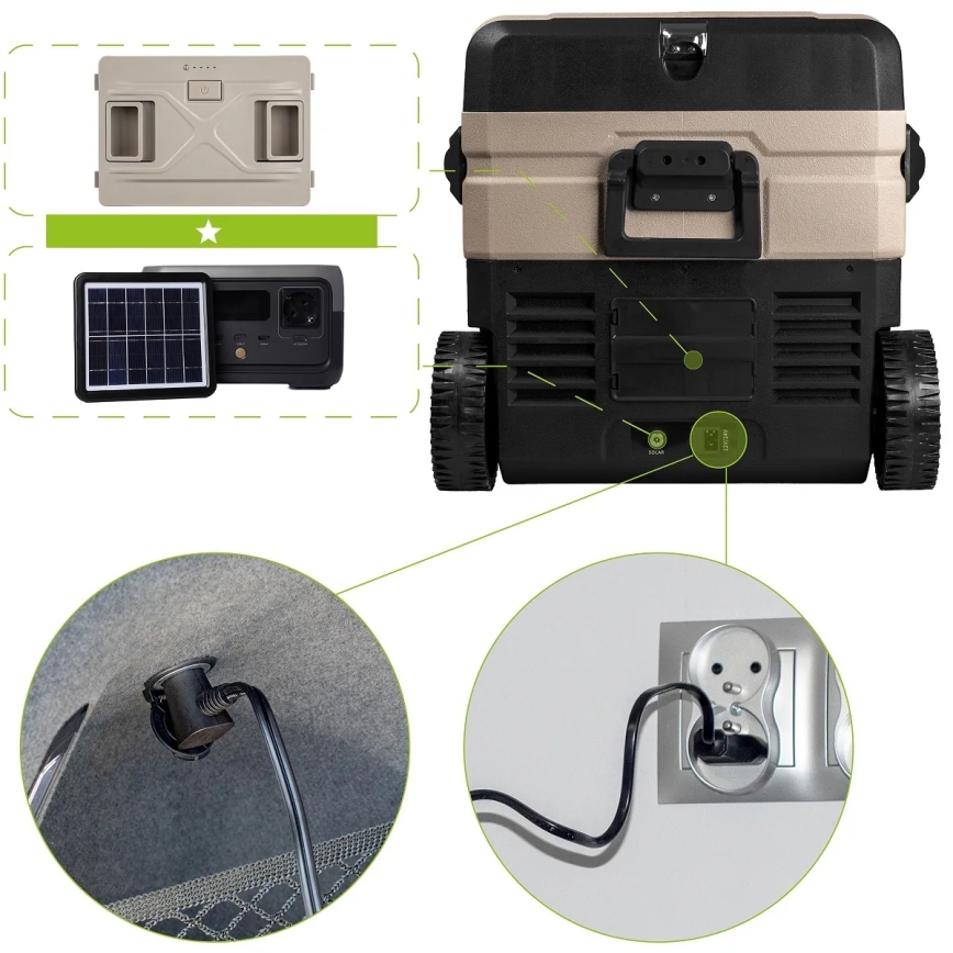 Réfrigérateur portable de voiture avec écran LCD 39 l 230V/12V/24V marron