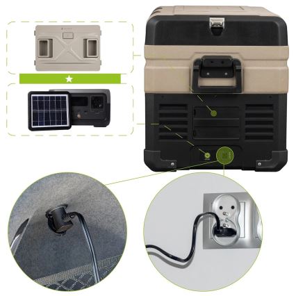 Réfrigérateur portable de voiture avec écran LCD 39 l 230V/12V/24V marron