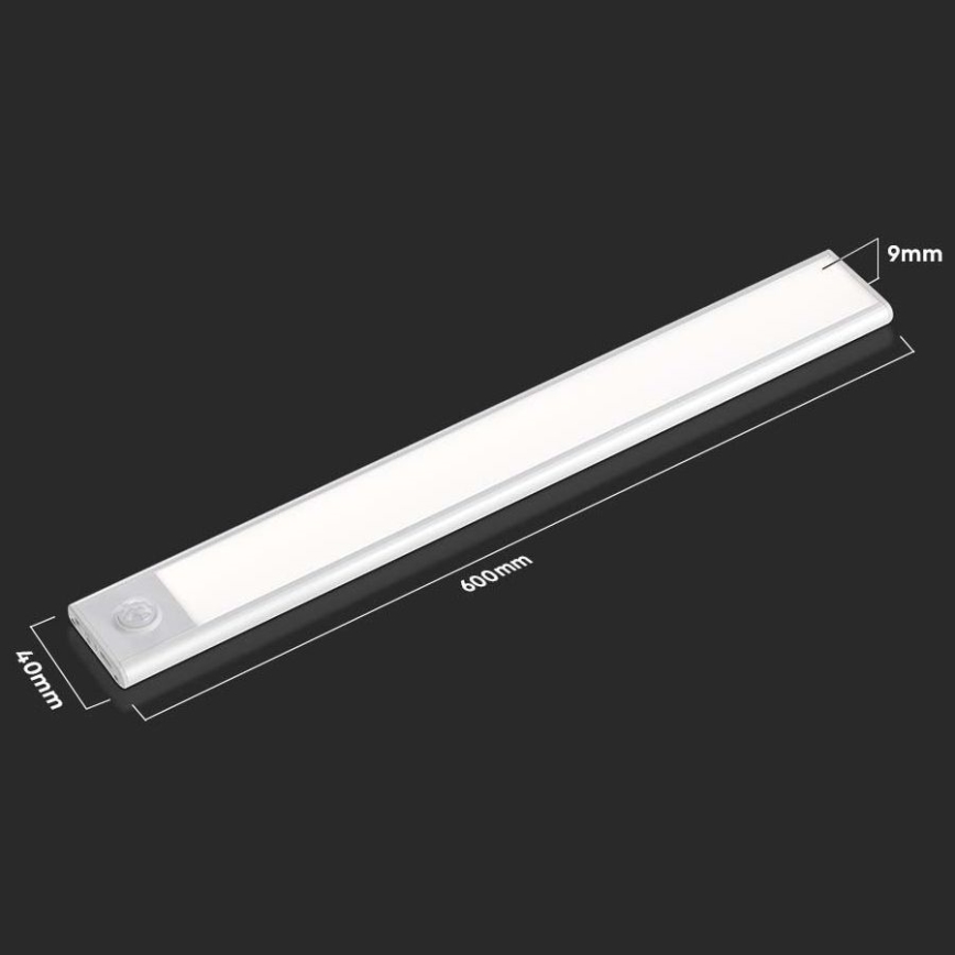 Réglette de cuisine avec détecteur LED/2,5W/5V 3000 mAh 3000K