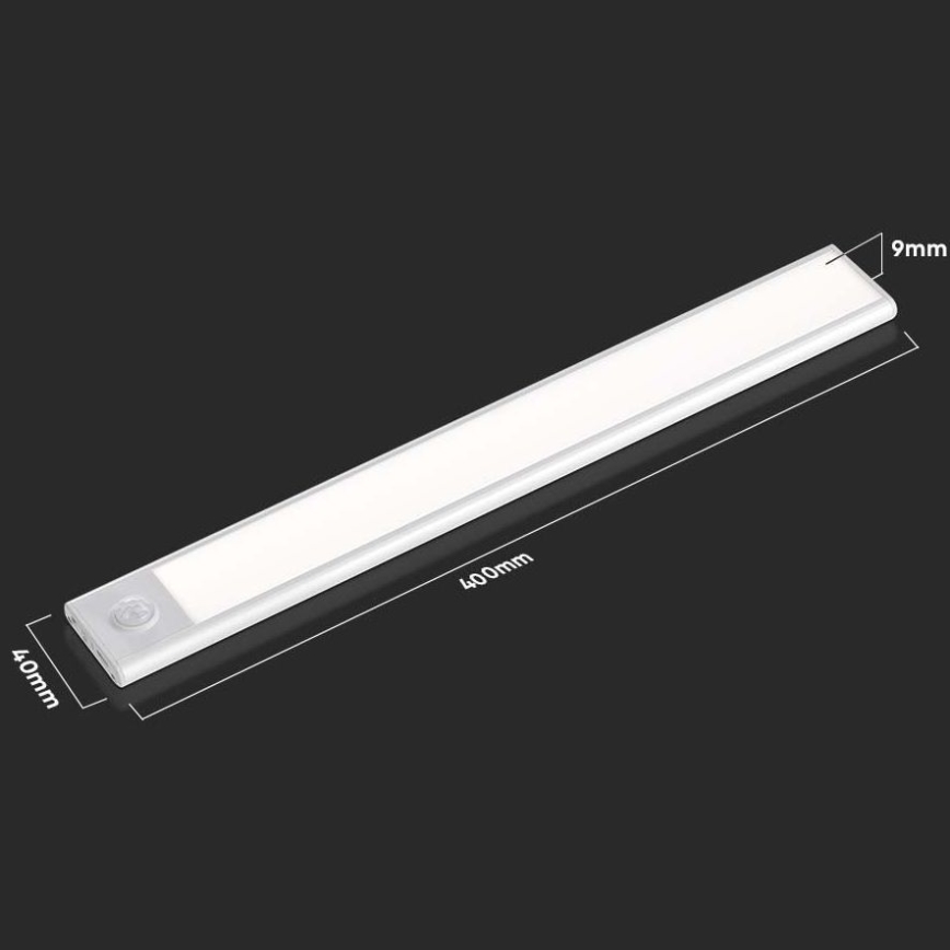 Réglette de cuisine avec détecteur LED/2W/5V 4000K 2200 mAh
