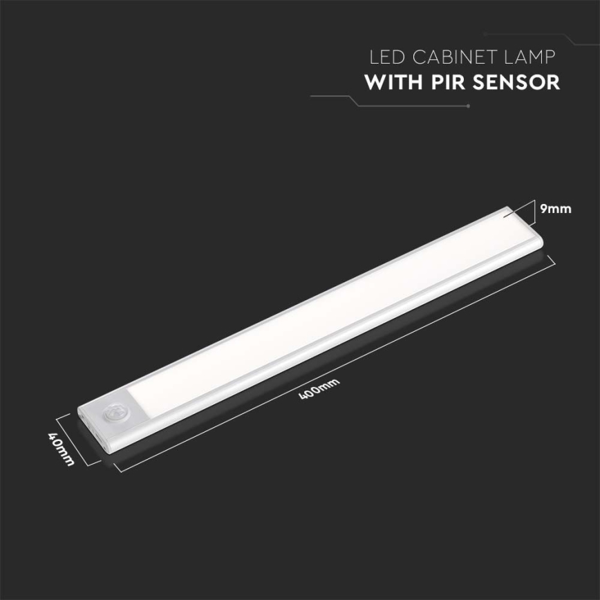 Réglette de cuisine avec un détecteur LED/2W/5V 3000K