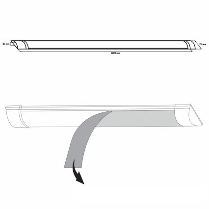 Réglette LED de cuisine LED/50W/230V 4000K 150 cm blanc