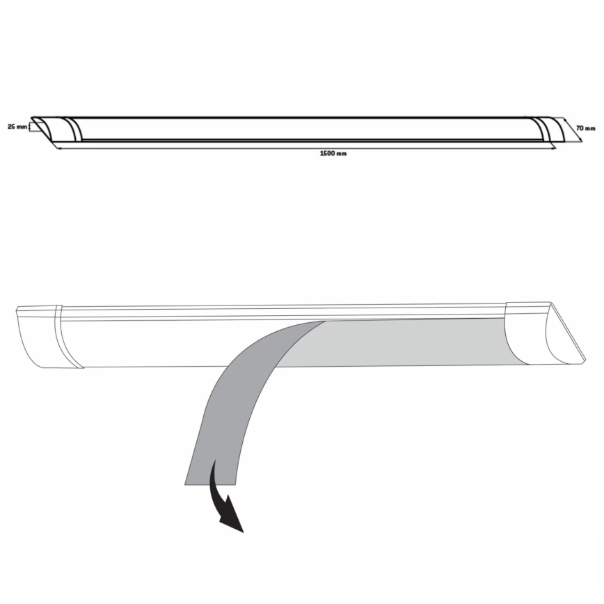 Réglette LED de cuisine LED/50W/230V 4000K 150 cm blanc
