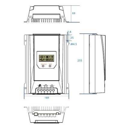 Régulateur de charge solaire MPPT 12/24V/40A