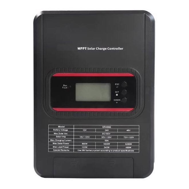Régulateur de charge solaire MPPT 12-48V/60A IP32