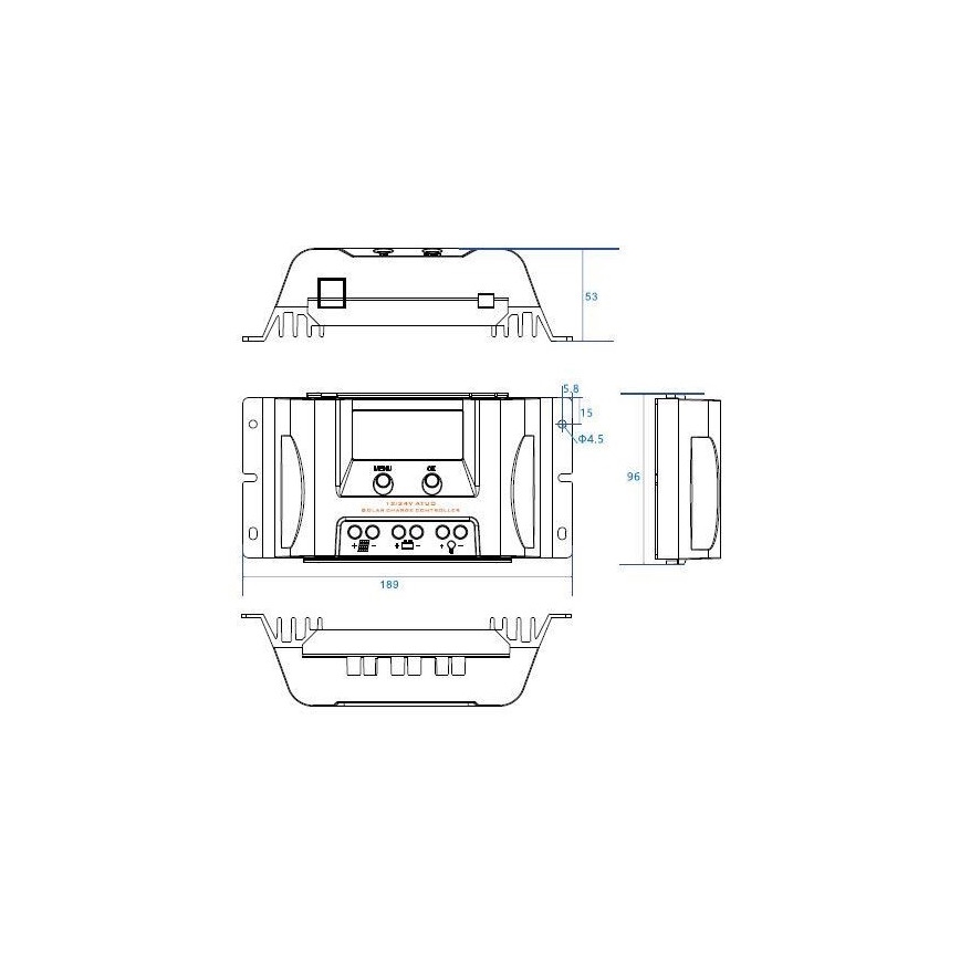 Régulateur de charge solaire MPPT 12V/15A IP32