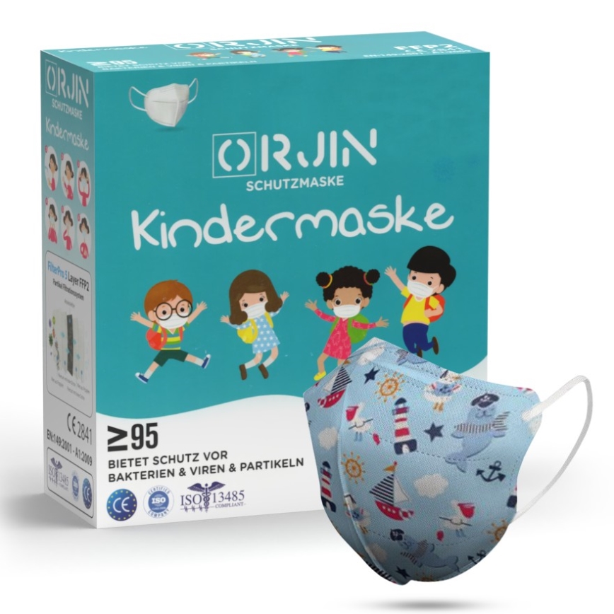 Respirateur taille enfant FFP2 Kids NR CE 0370 Bleu ciel 50pcs