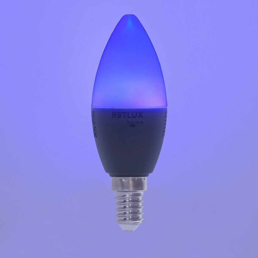 Ampoule à intensité variable LED RGBW C37 E14/4,5W/230V 2700-6500K Wi-Fi Tuya