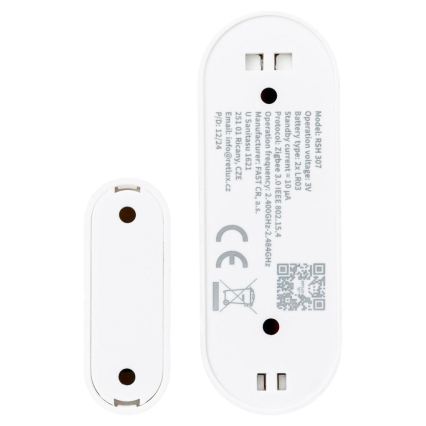 Détecteur d'ouverture intelligent pour fenêtres et portes — 2x piles AAA