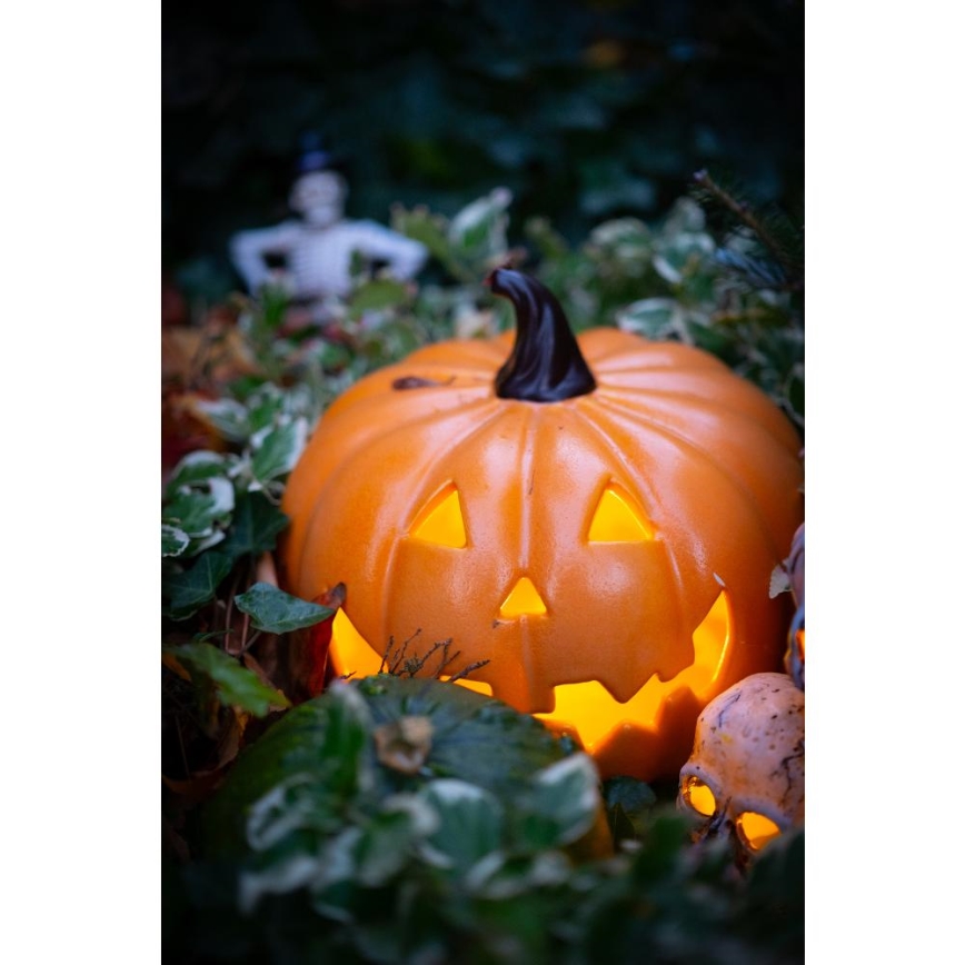 Citrouille en céramique HALLOWEEN LED/3xLR44/blanc chaud