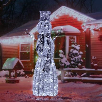 Décoration de Noël extérieure LED/3,6W/230V/blanc froid 124 cm IP44 bonhomme de neige