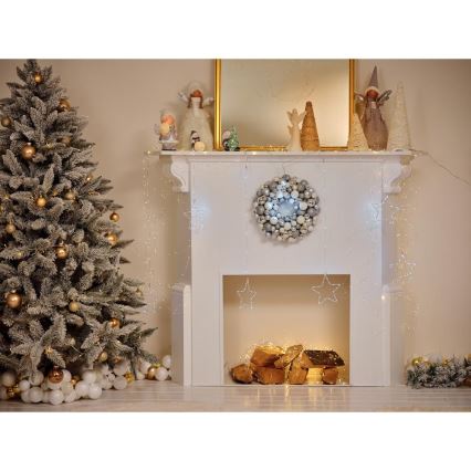 Décoration de Noël LED/2xLR44/blanc chaud bonhomme de neige avec une boule de neige