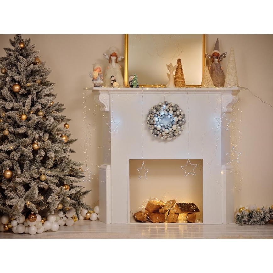 Décoration de Noël LED/2xLR44/blanc chaud bonhomme de neige avec une boule de neige