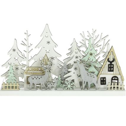 Décoration de Noël LED/3xAAA/blanc chaud forêt