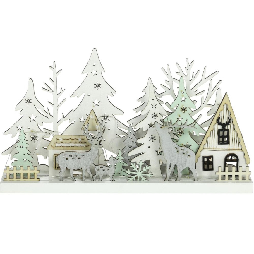 Décoration de Noël LED/3xAAA/blanc chaud forêt