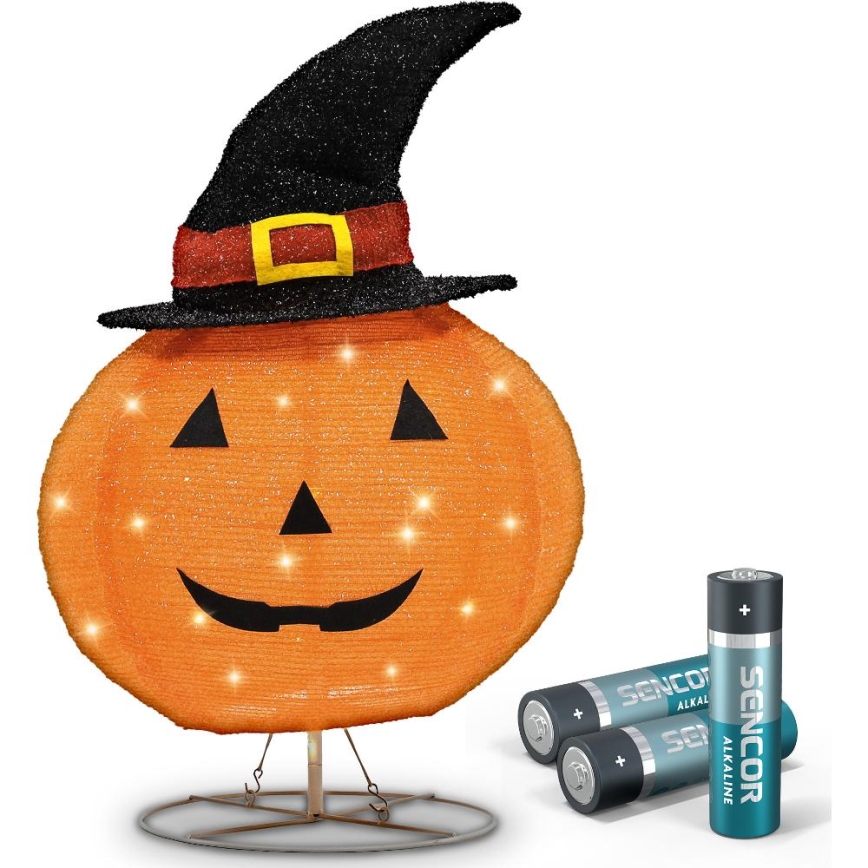 Décoration extérieure HALLOWEEN LED/3xAA/blanc chaud IP44 citrouille