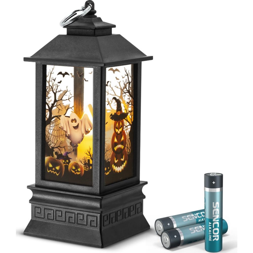 Décoration HALLOWEEN LED/3xAAA/blanc chaud Lanterne avec citrouilles