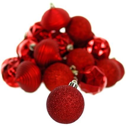 Ensemble de décorations de Noël 30 pcs rouge