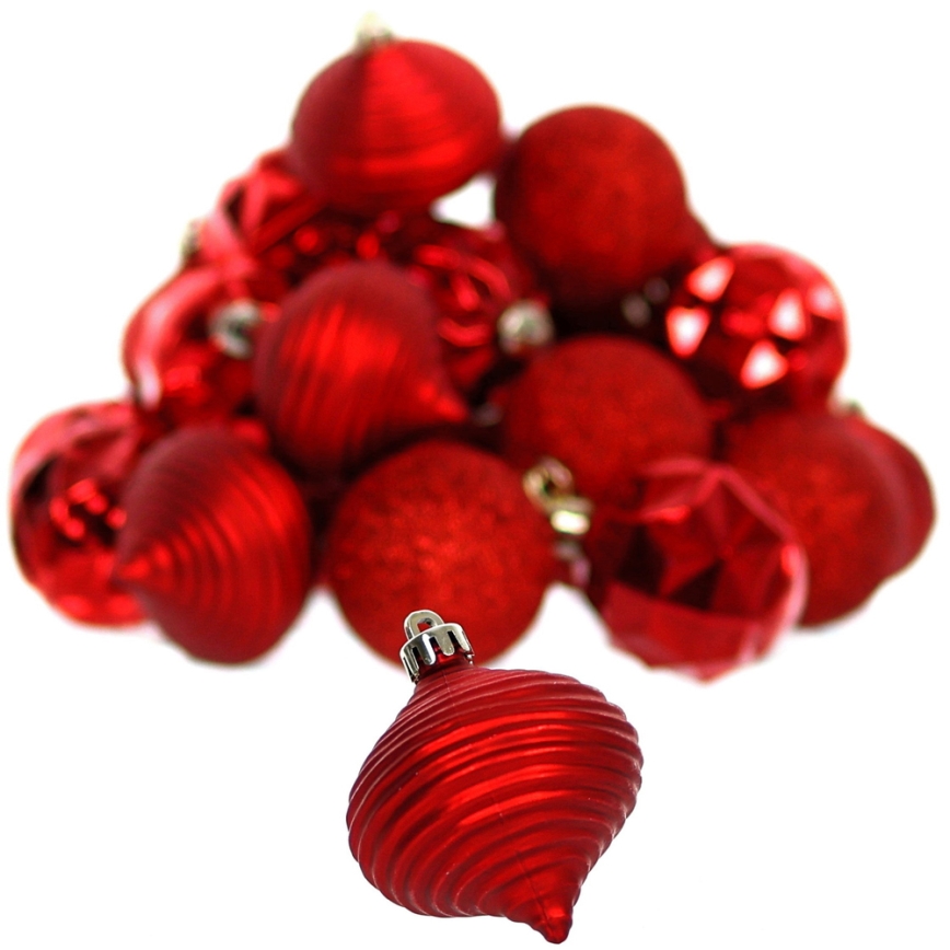 Ensemble de décorations de Noël 30 pcs rouge