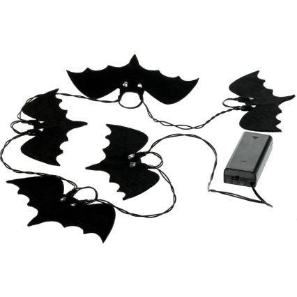 Guirlande décorative HALLOWEEN 10xLED/2xAA/blanc chaud 1,3m chauves-souris